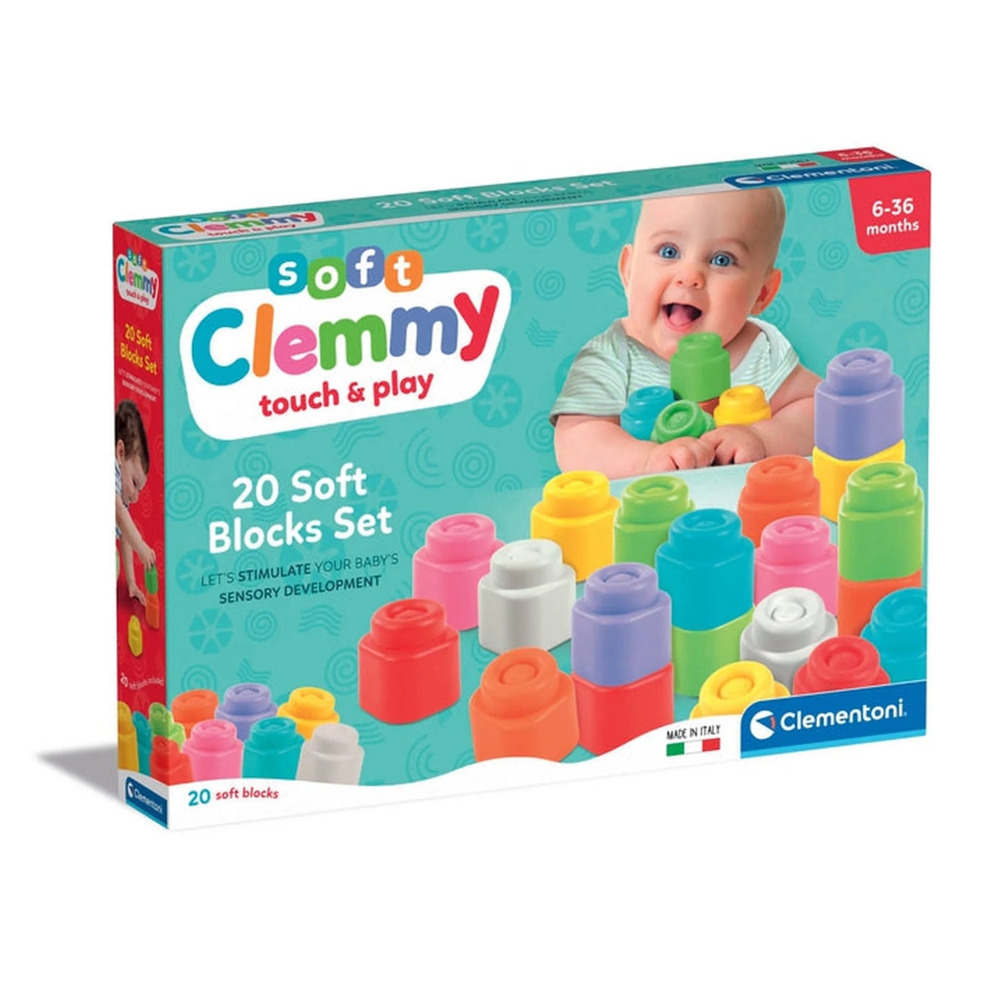 Clementoni - Soft Clemmy 20 Bricks Construction Set 