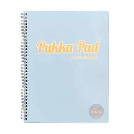 Pukka Pad Pastel Jotta Pad Spiral Notebook A4 Lined 100 Sheets - pastel blue