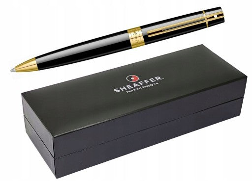 Sheaffer Ballpoint Pen Glossy Black With Gold Trim 