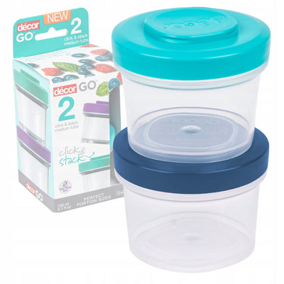 Go Click & Stack Medium Tubs (2pk) 150ml