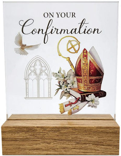 'On Your Confirmation' Standing Glass Plaque