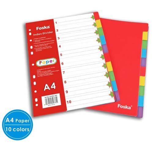 Dividers Carton A4 x10 Colours