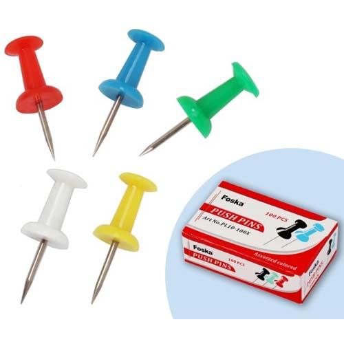 Push Pins Coloured x50 Pcs