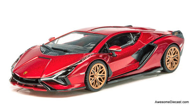 Lamborghini Sian FKP 37 Metallic Red 1:64 Diecast Model Car