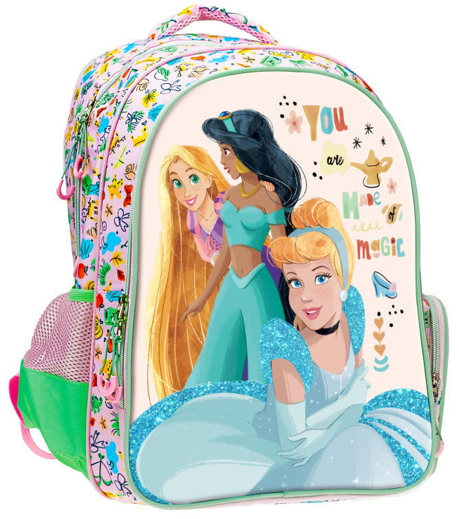 Disney Princess Backpack 3 Zip Fit A4