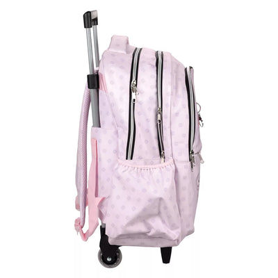 K-pop Demon Hunters Pink Stars Rolling Backpack 46 CM 2 large compartments fit A4