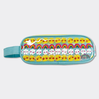Sunny Days Glitter Pencil Case With Handle - 2 zip  pencil case