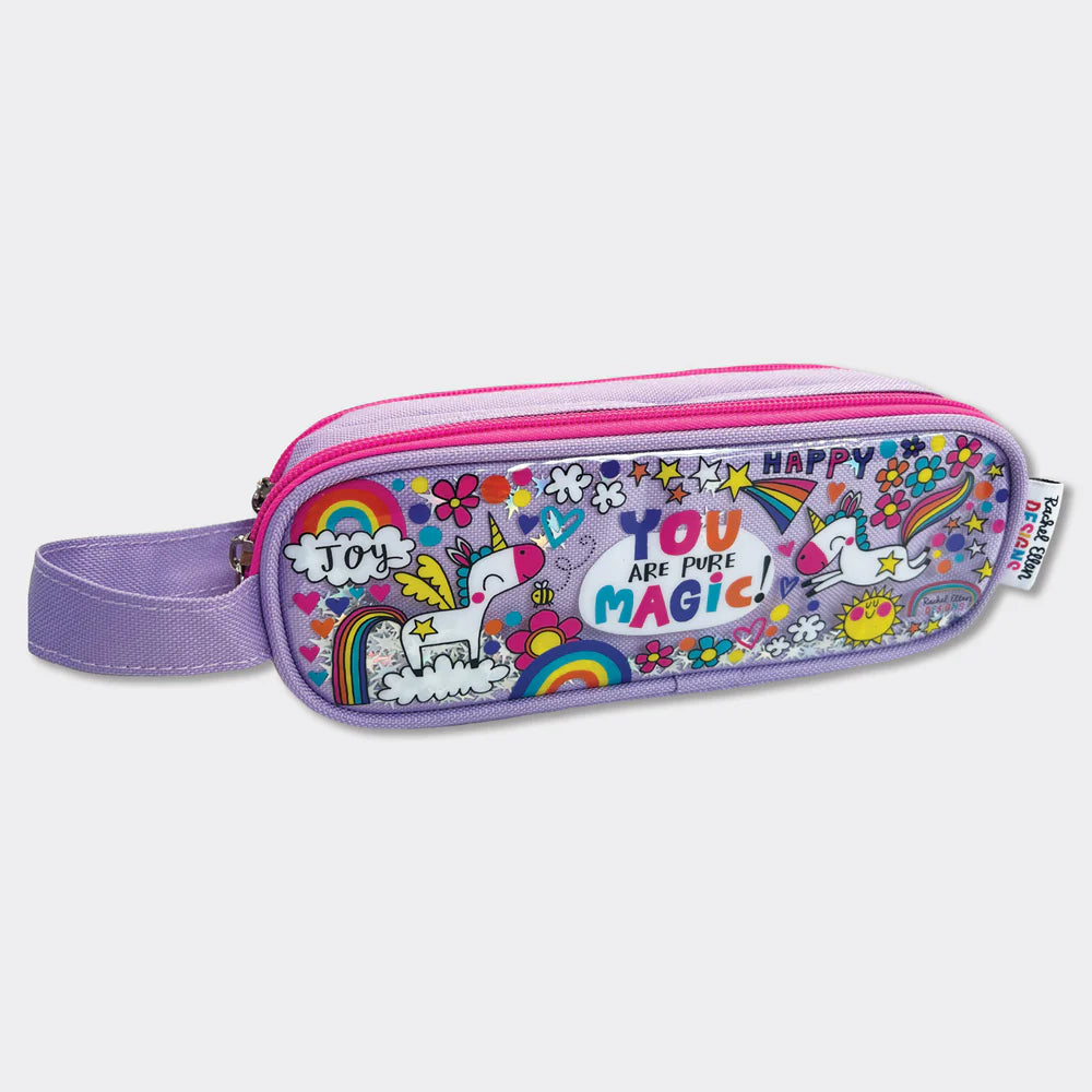 You Are Pure Magic Glitter Pencil Case - 2 zip  pencil case