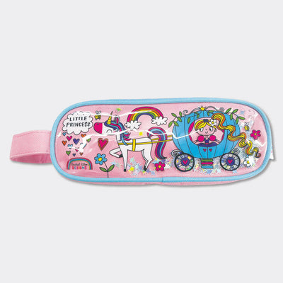 Little Princess Glitter Pencil Case With Handle - 2 zip  pencil case