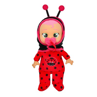 Cry Babies Tiny Cuddles Newborn 10inch Lady Baby Doll Pink Hair/Green Eyes