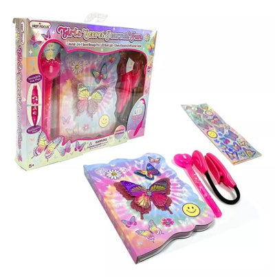 Hot Focus Girl's Secret Journal with Lamp and Pen - Butterfly