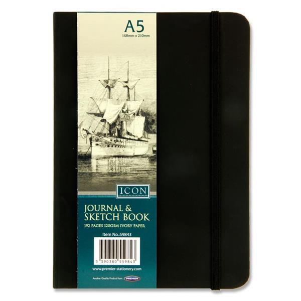 Black Journal & Sketch Book A5 192 Page