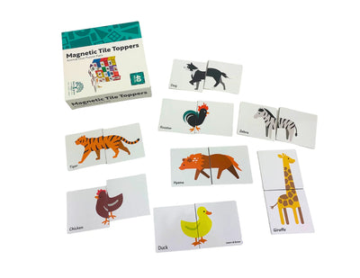 Learn and Grow Magnetic Tile Topper - Animal Duo Puzzle x40 Pcs