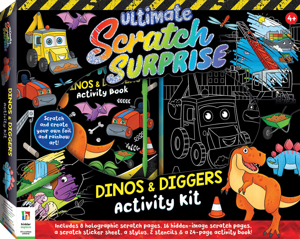 Ultimate Scratch Art Surprise Dinos & Diggers Activity Kit