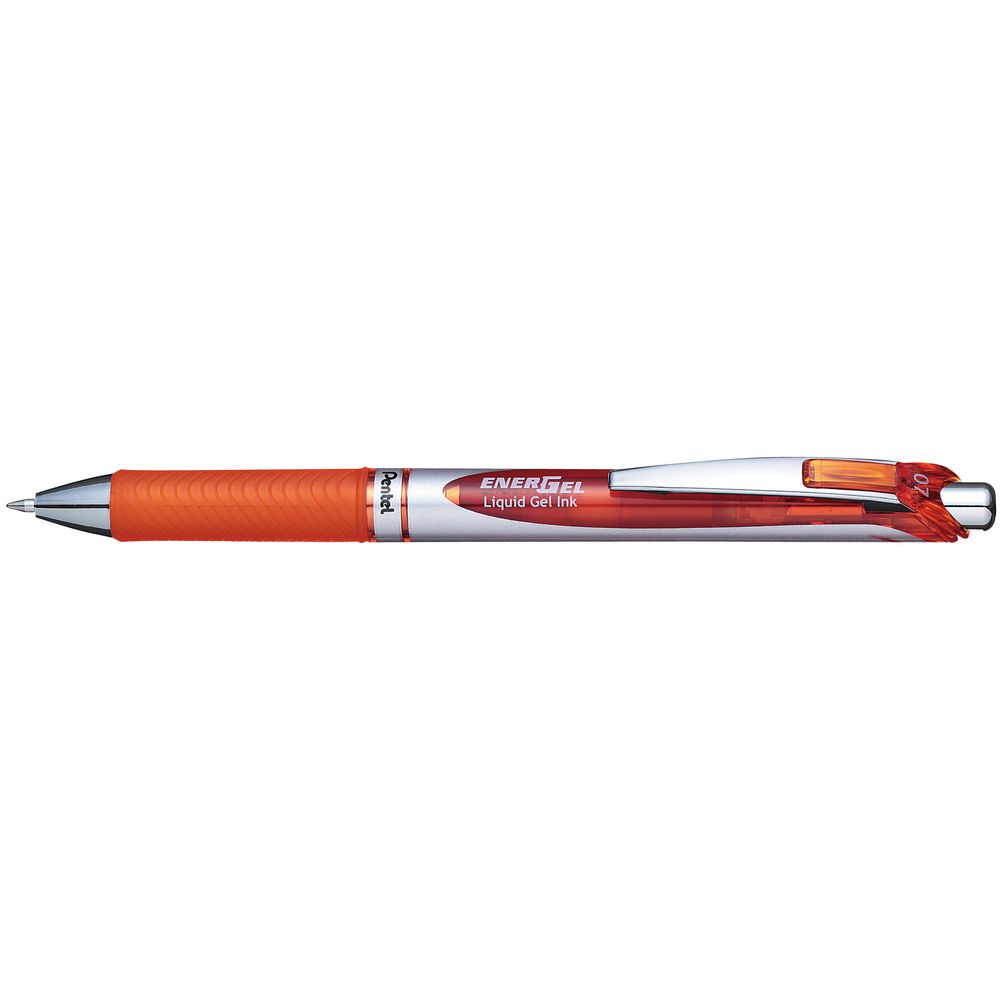 Pentel Energel 0.7Mm Retractable Liquid Gel Roller Pen - Orange Ink