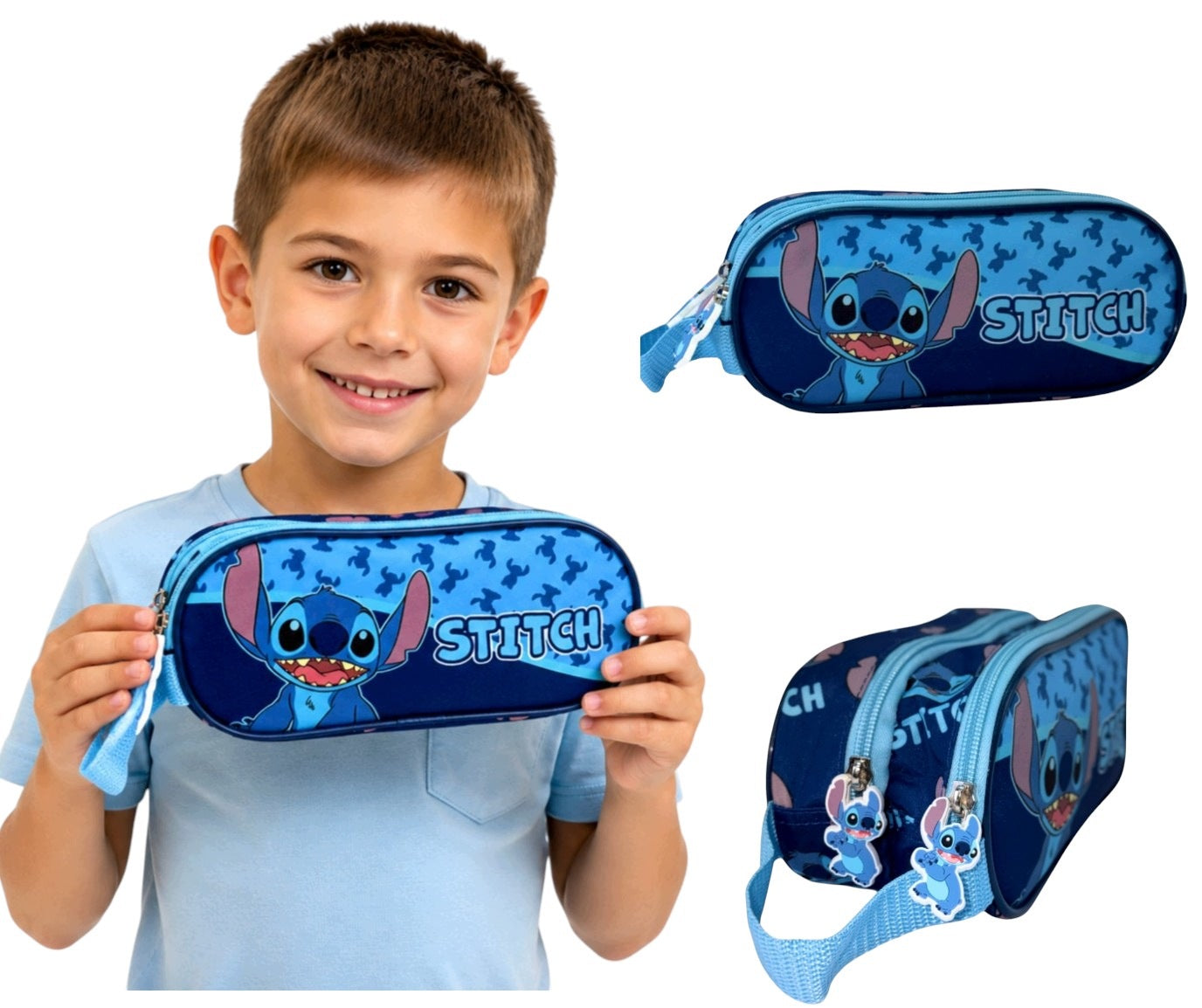 Disney Stitch Abstract Pencil Case 2-Compartment Pencil Case