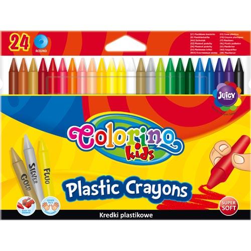 Plastic Crayons + Eraser X24 Colours