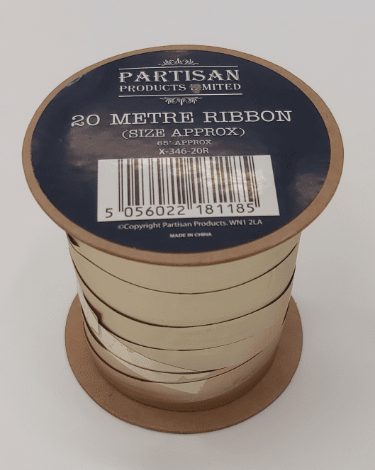 Matt Gold Ribbon 1Cm X1 Roll X20Mtrs