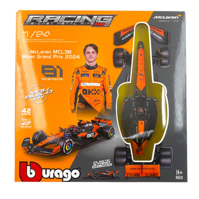 Bburago 1:24 McLaren MCL38 -81 Oscar Piastri Miami GP 2024 Model Kit