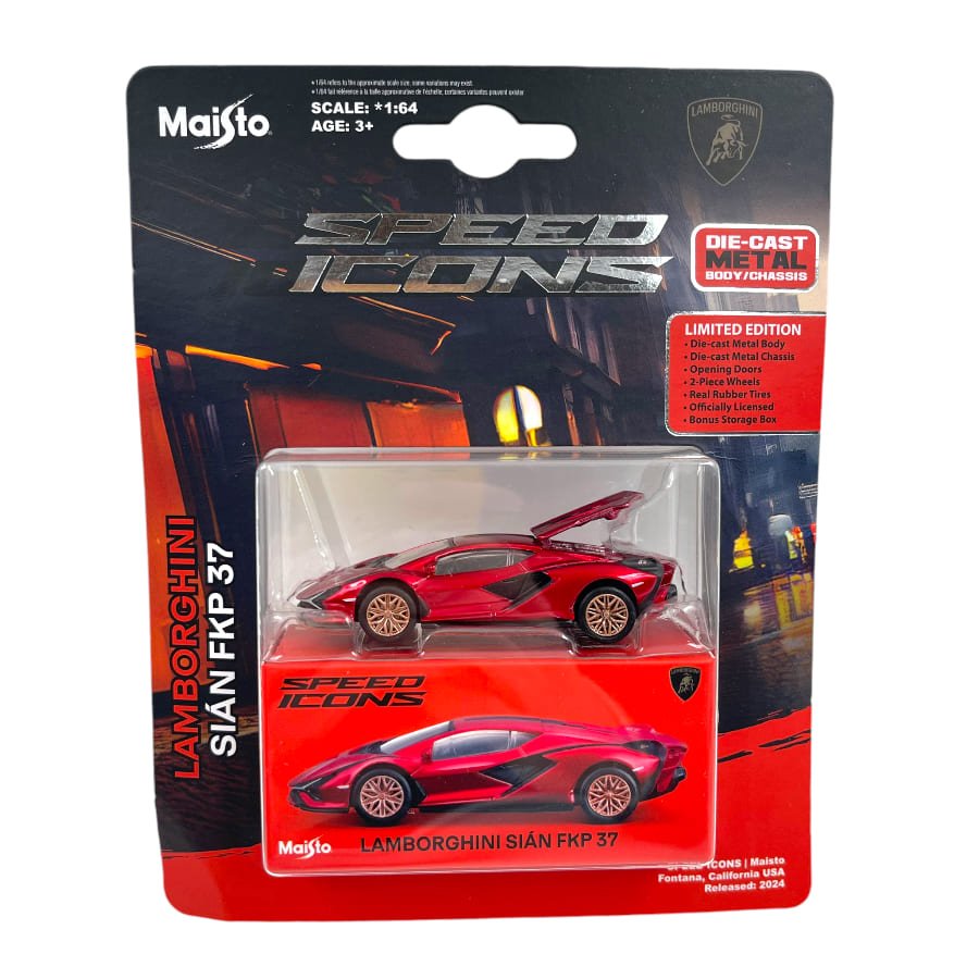 Lamborghini Sian FKP 37 Metallic Red 1:64 Diecast Model Car