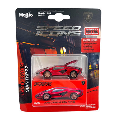 Lamborghini Sian FKP 37 Metallic Red 1:64 Diecast Model Car
