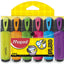 Highlighters Pack X6 Yellow, Orange, Pink, Green, Blue, Purple