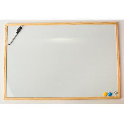 Whiteboard Magnetic Wooden Frame 60X90Cm