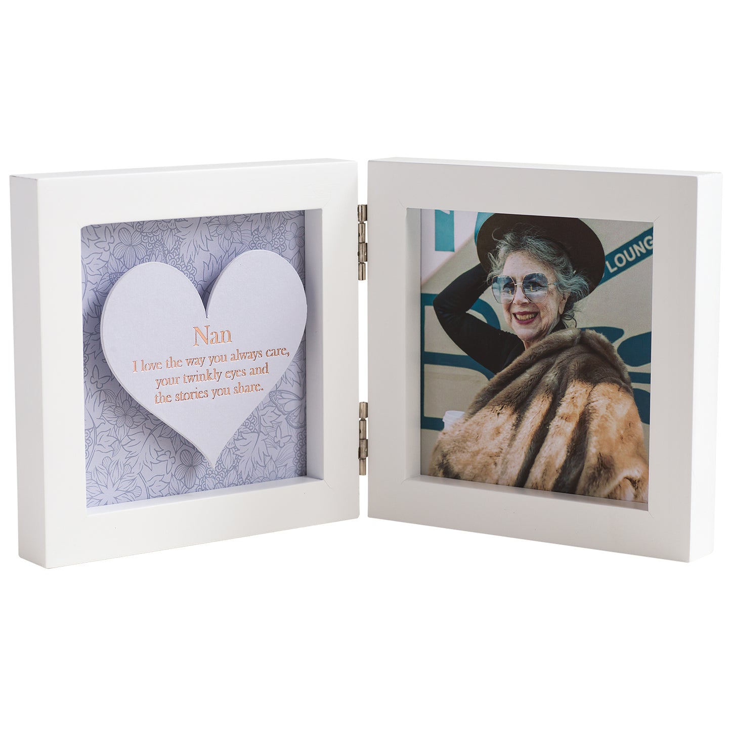 Sentiment Hinged Heart Frame – Nan - 9.8 X 9.8 Cm