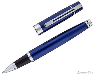 Sheaffer Rollerball Glossy Blue Lacquer With Polished Chrome Trim