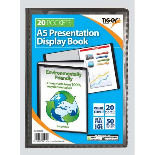 Display Book A5 X 20 Pockets - Black