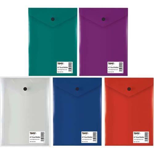 Button Envelope A7 Plastic Opaque -Assor