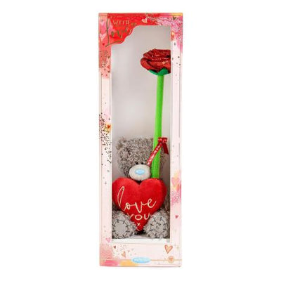 Me To You 4" Love You Heart Bear & Rose Gift Set