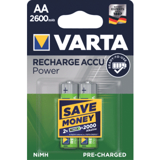 Rechargeable Batteries 2600MAH  1 pkt AA X2pcs
