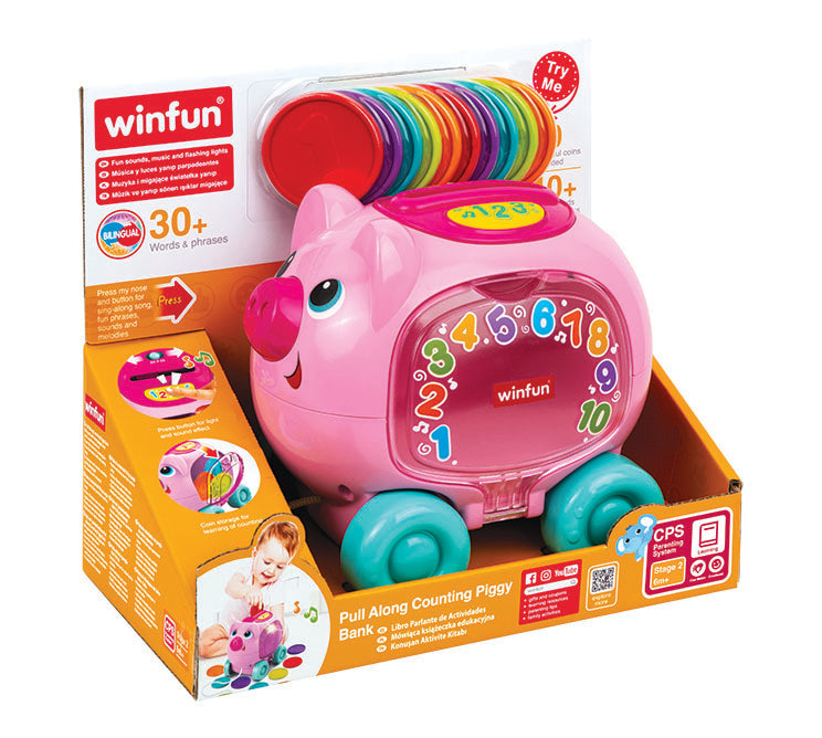 Winfun Pull Along Counting Piggy Bank