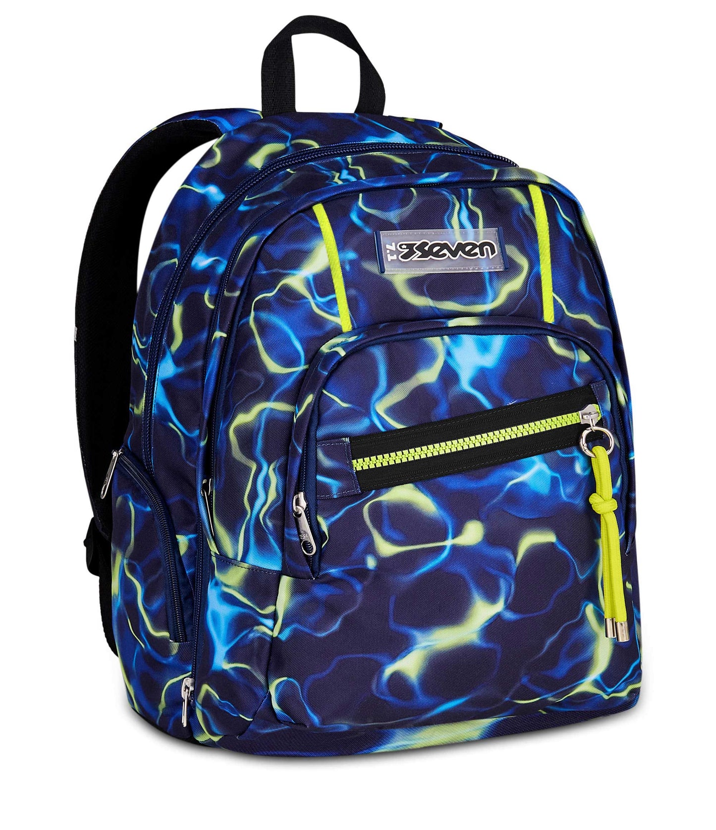 Seven Dual Detach Electricvibe Boy School Backpack - 2 large compartments fit A4 - 2 bags in 1