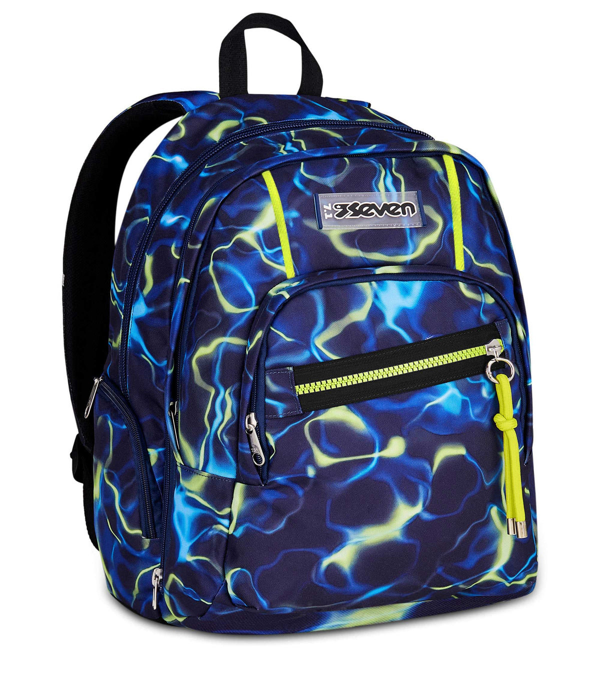 Seven Dual Detach Electricvibe Boy School Backpack - 2 large compartments fit A4 - 2 bags in 1