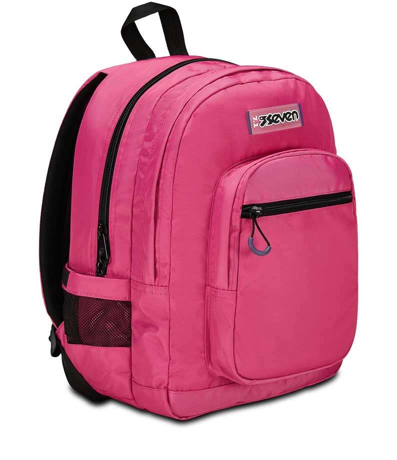 Seven – Raspberry Rose 2 Zip School Bag Fit A4