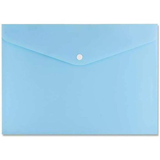 Button Folder A4 Light Blue