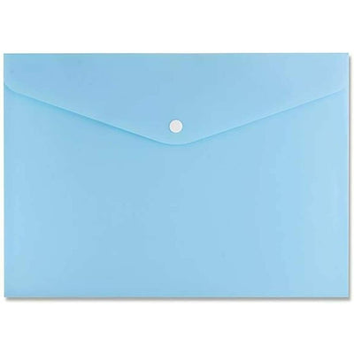 Button Folder A4 Light Blue