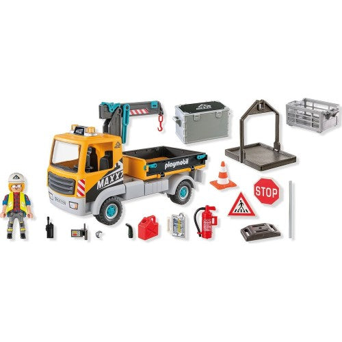 Playmobil Action Heroes Construction Truck With Crane - 71750