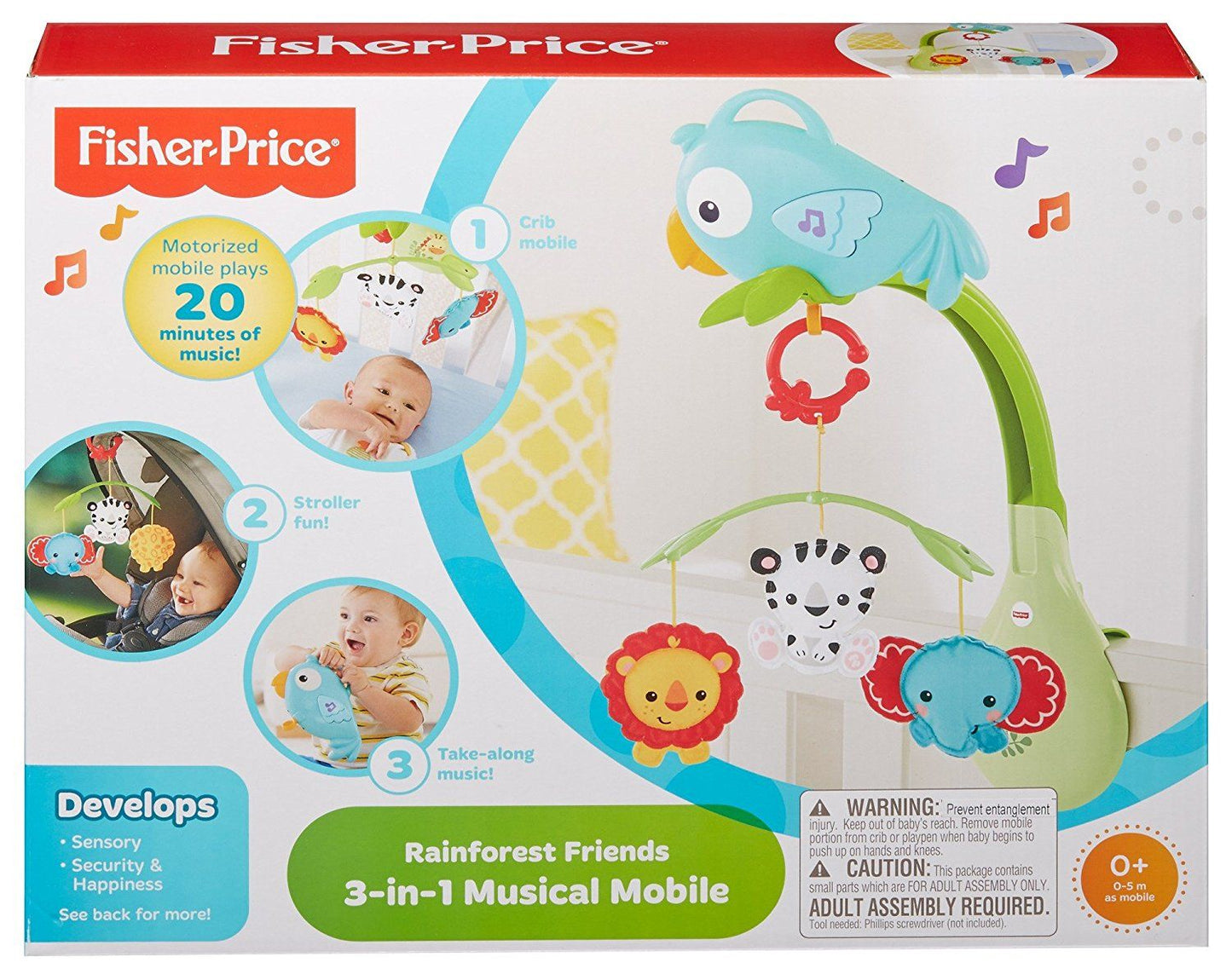 Rainforest Friends 3 In 1 Musical Mobile