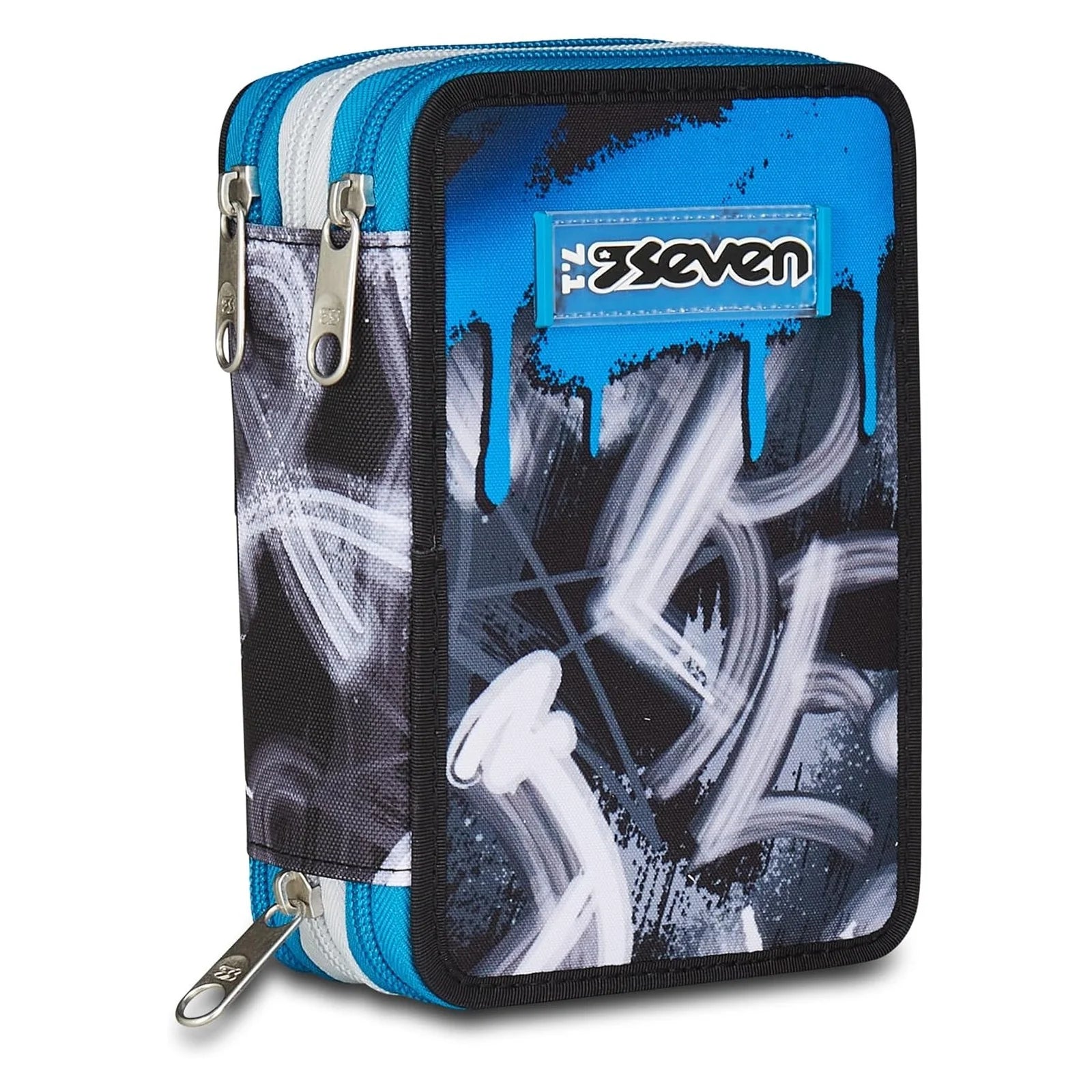 SEVEN QUICK GRAFFITI BOY Filled 3 zip pencil case