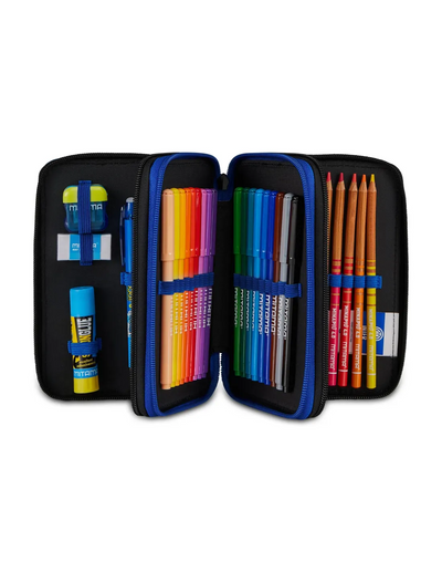 Inter 3 Zipper Filled Pencil Case