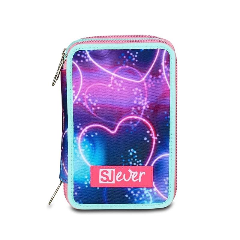SEVEN SJ Gang Ever Multiheart Girl Filled 3 zip pencil case