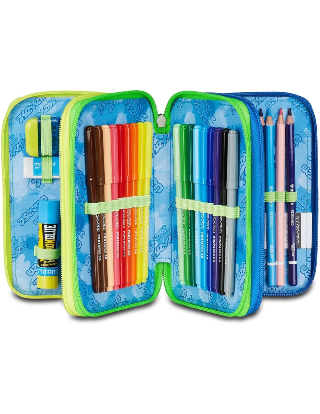 SEVEN Sprint Paint Boy Filled 3 zip pencil case