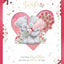 Bears With Bouquet Wonderful Wife Luxury Boxed Handmade Valentine's Day Card