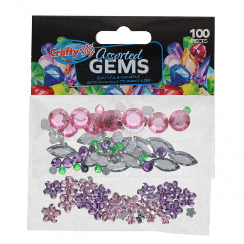 Gem Stones Assorted Bright Gems X 100Pcs