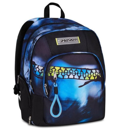 Zaino Scuola Seven Dual Detach Blu Fusion - 2 large compartments fit A4 - 2 bags in 1