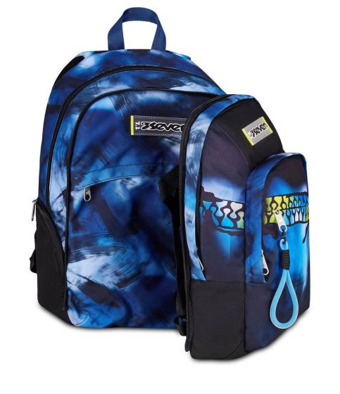 Zaino Scuola Seven Dual Detach Blu Fusion - 2 large compartments fit A4 - 2 bags in 1