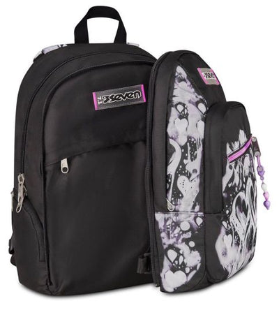 Seven Dual Detach Plumpy Line Girl Backpack - 2 large compartments fit A4 - 2 bags in 1